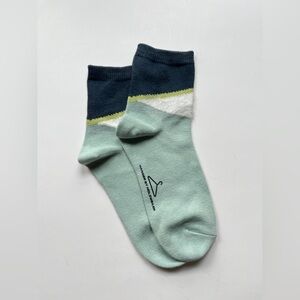 Mint and Navy Women's Casual Socks